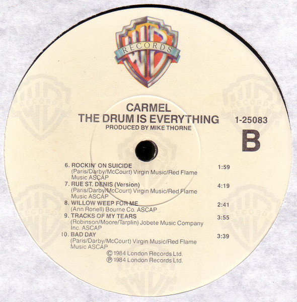 Carmel - The Drum Is Everything | Warner Bros. Records (25083-1) - 4 Carmel - The Drum Is Everything | Warner Bros. Records (25083-1) - 4