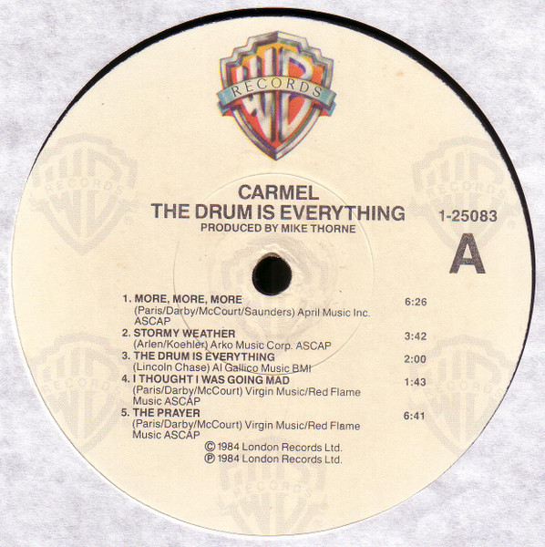 Carmel - The Drum Is Everything | Warner Bros. Records (25083-1) - 3 Carmel - The Drum Is Everything | Warner Bros. Records (25083-1) - 3