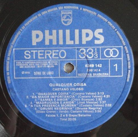 Caetano Veloso - Qualquer Coisa | Philips (6349 142) - 3