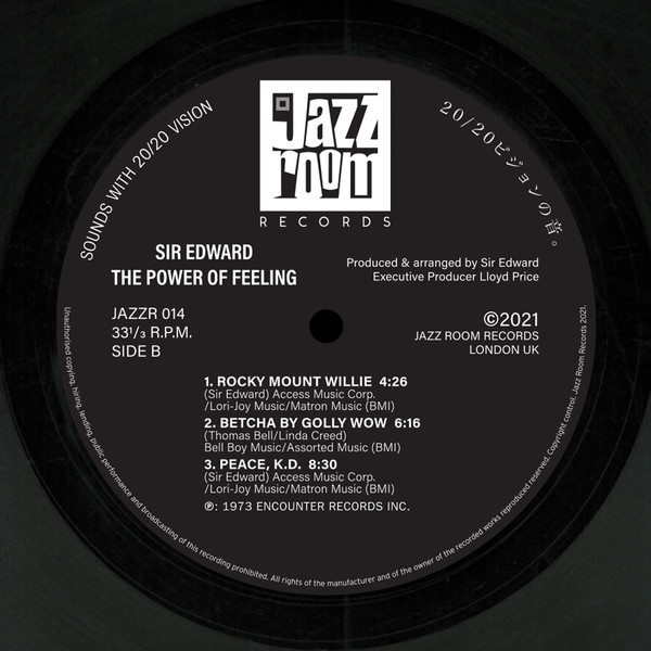 Sir Edward - The Power Of Feeling | Jazz Room Records (JAZZR 014) - 4