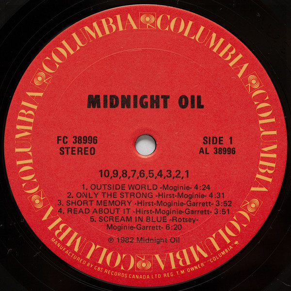 Midnight Oil - 10, 9, 8, 7, 6, 5, 4, 3, 2, 1 [Vinyl] | Columbia (FC 38996) - 3
