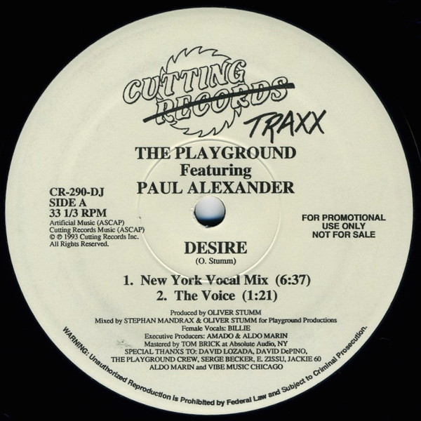The Playground - Desire | Cutting Traxx (CR-290-DJ)