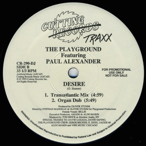 The Playground - Desire | Cutting Traxx (CR-290-DJ) - 2 The Playground - Desire | Cutting Traxx (CR-290-DJ) - 2