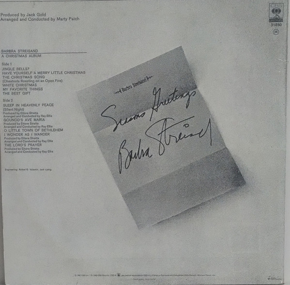 Barbra Streisand - A Christmas Album | CBS (31850) - 2