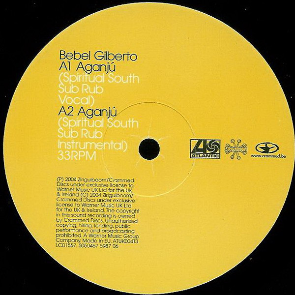 Bebel Gilberto - Aganjú (Spiritual South Remixes) (USED) | Atlantic (ATUK004T3) - 3