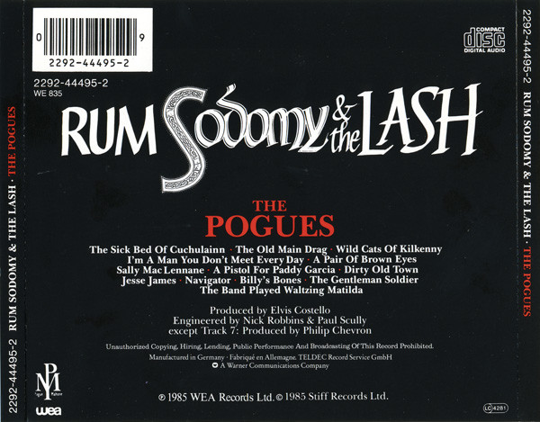 The Pogues - Rum, Sodomy & The Lash CD | WEA (2292-44495-2) - 2 The Pogues - Rum, Sodomy & The Lash CD | WEA (2292-44495-2) - 2