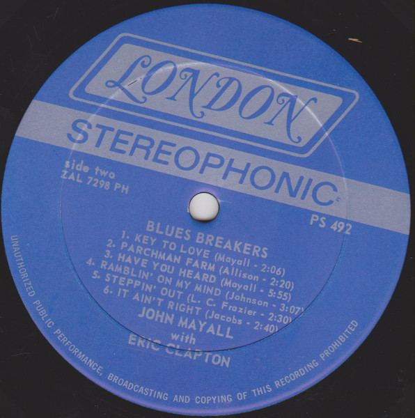 John Mayall With Eric Clapton - Blues Breakers | London Records (PS 492) - 4 John Mayall With Eric Clapton - Blues Breakers | London Records (PS 492) - 4