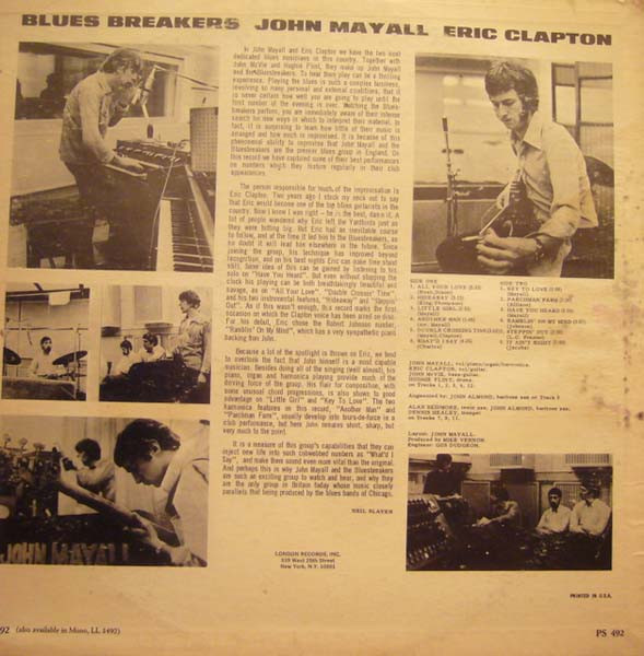 John Mayall With Eric Clapton - Blues Breakers | London Records (PS 492) - 2 John Mayall With Eric Clapton - Blues Breakers | London Records (PS 492) - 2