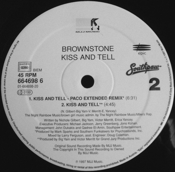 Brownstone - Kiss And Tell | Epic (664698 6)