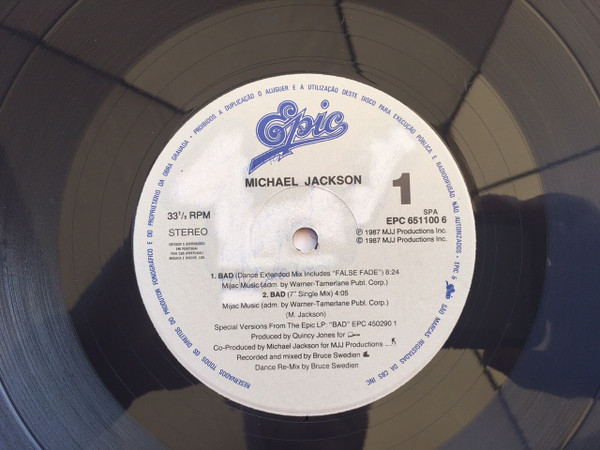 Michael Jackson - Bad | Epic (EPC 651 100 6) - main