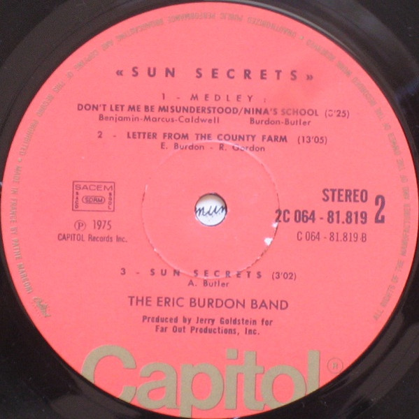 Eric Burdon Band - Sun Secrets | Capitol Records (2C 064_81819) - 4 Eric Burdon Band - Sun Secrets | Capitol Records (2C 064_81819) - 4