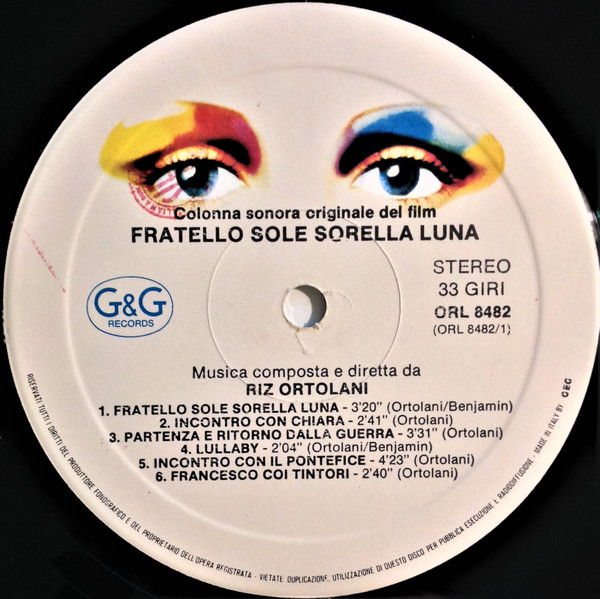 Riz Ortolani - Fratello Sole Sorella Luna | Paramount Records (ORL 8482) - 3 Riz Ortolani - Fratello Sole Sorella Luna | Paramount Records (ORL 8482) - 3