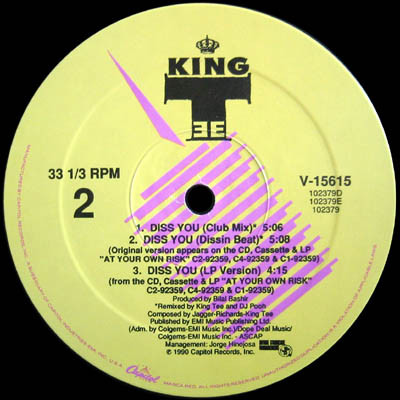 King Tee - Diss You | Capitol Records (V-15615) - 4 King Tee - Diss You | Capitol Records (V-15615) - 4