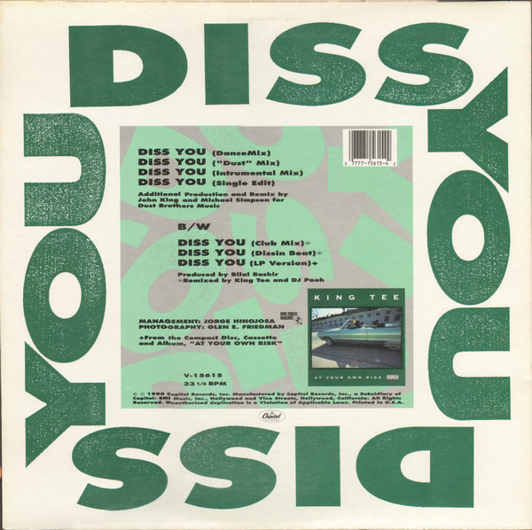 King Tee - Diss You | Capitol Records (V-15615) - 2 King Tee - Diss You | Capitol Records (V-15615) - 2