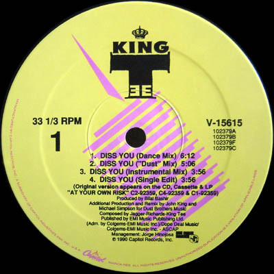 King Tee - Diss You | Capitol Records (V-15615) - 3 King Tee - Diss You | Capitol Records (V-15615) - 3