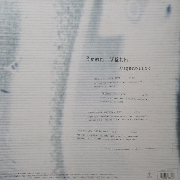 Sven Väth - Augenblick | Virgin (7243 8 953366 8) - 2 Sven Väth - Augenblick | Virgin (7243 8 953366 8) - 2