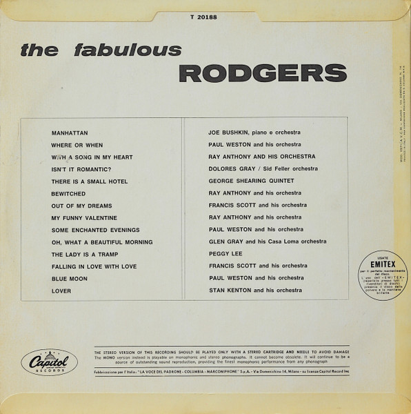 Various - The Fabulous Rodgers | Capitol Records (T 20188) - 2 Various - The Fabulous Rodgers | Capitol Records (T 20188) - 2