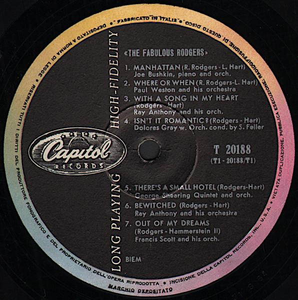 Various - The Fabulous Rodgers | Capitol Records (T 20188) - 3 Various - The Fabulous Rodgers | Capitol Records (T 20188) - 3