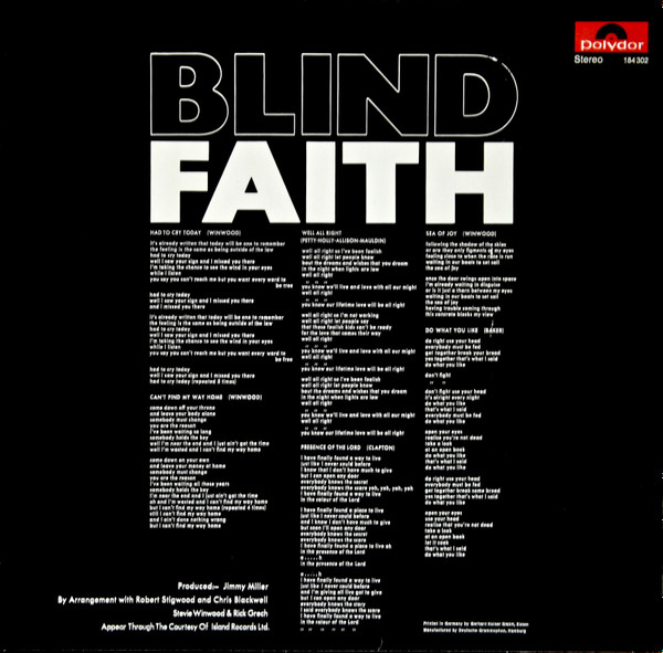 Blind Faith - Blind Faith | Polydor (184 302) - 2 Blind Faith - Blind Faith | Polydor (184 302) - 2