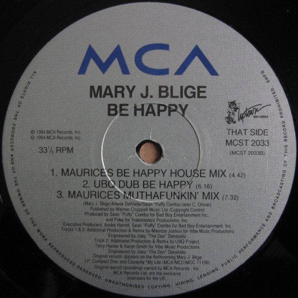Mary J. Blige - Be Happy | MCA Records (MCST 2033) - 4