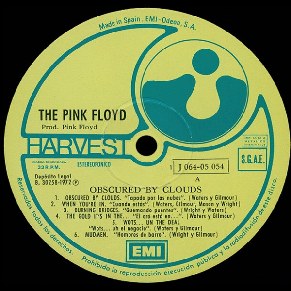 Pink Floyd - Obscured By Clouds | Harvest (1 J 064-05.054) - 3