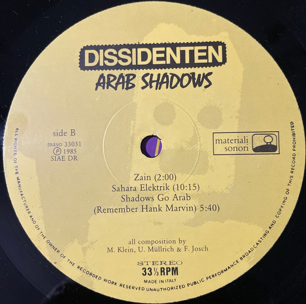 Dissidenten - Arab Shadows | Materiali Sonori (MASO 33031) - 4 Dissidenten - Arab Shadows | Materiali Sonori (MASO 33031) - 4