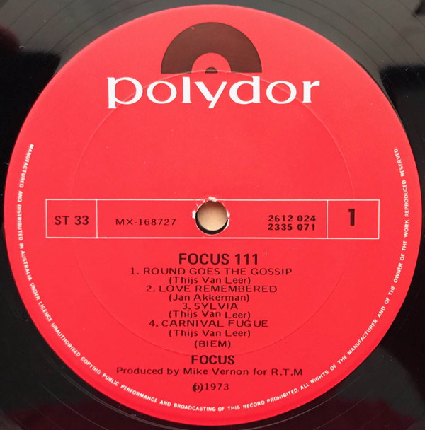 Focus - Focus 3 | Polydor (2612 024) - 3