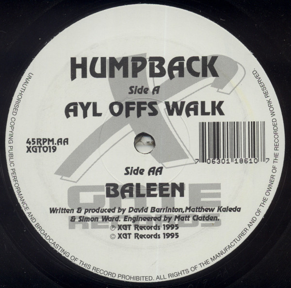 Humpback - Ayl Offs Walk / Baleen | X-Gate Records (XGT019)