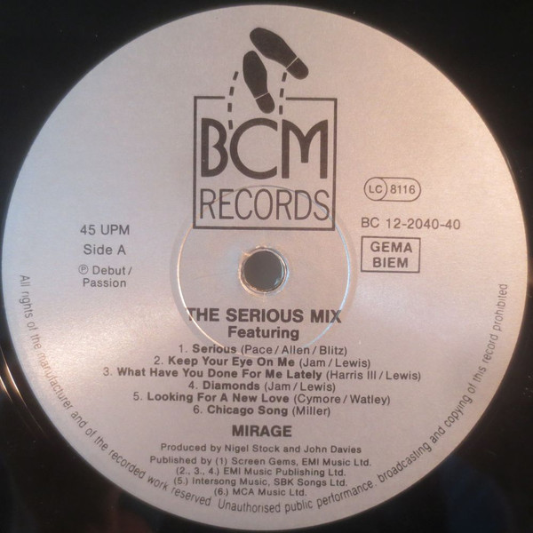 Mirage - Serious Mix | BCM Records (B.C. 12-2040-40) - 3 Mirage - Serious Mix | BCM Records (B.C. 12-2040-40) - 3
