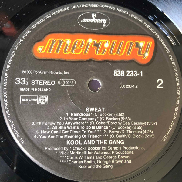 Kool & The Gang - Sweat | Mercury (838 233-1) - 4