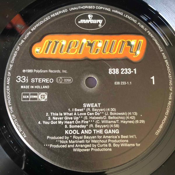 Kool & The Gang - Sweat | Mercury (838 233-1) - 3