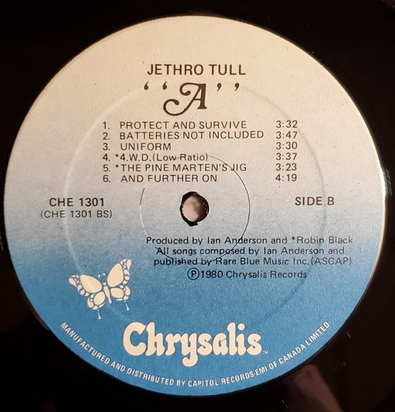 Jethro Tull - A [Vinyl] | Chrysalis (CHE 1301) - 5