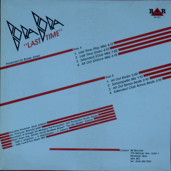 Bora Bora - Last Time (12") [Vinyl] | BR Records (BR-003) - 2