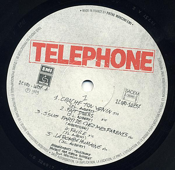 Téléphone - Crache Ton Venin | Pathé (2C070-14737) - 2