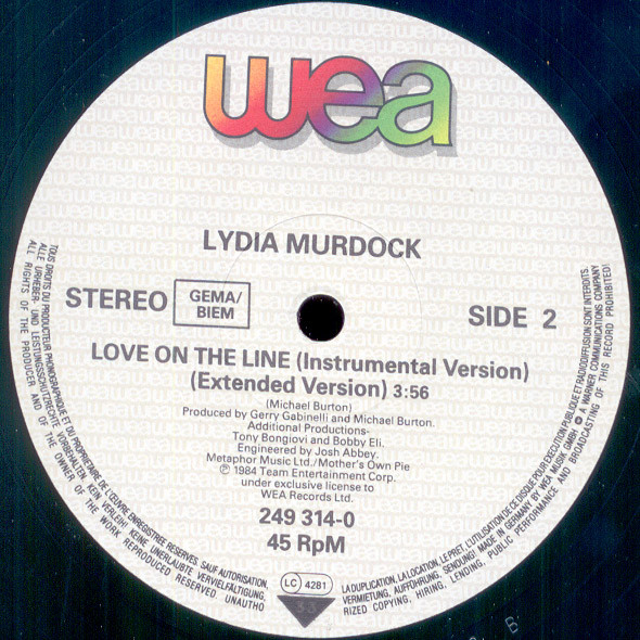 Lydia Murdock - Love On The Line | WEA (249 314-0) - 2