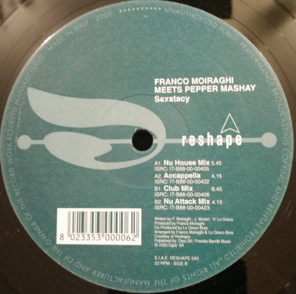 Frank 'O Moiraghi Meets Pepper Mashay - Sexstacy | Reshape (RESHAPE 043) - main