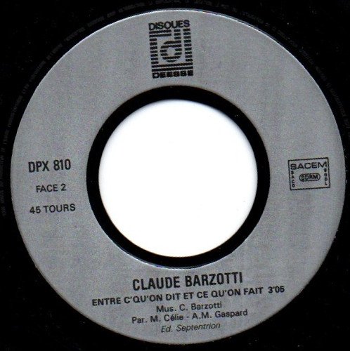 Claude Barzotti - Le Rital | Disques Déesse (DPX 810) - 4