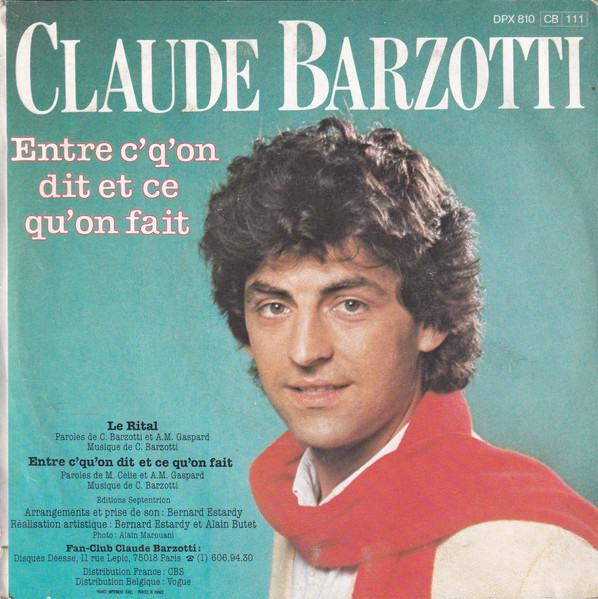 Claude Barzotti - Le Rital | Disques Déesse (DPX 810) - 2