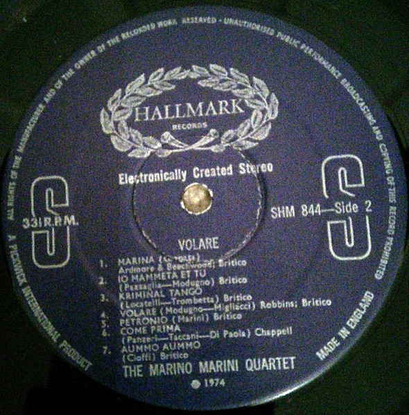 Marino Marini Ed Il Suo Quartetto - Volare | Hallmark Records (SHM 844) - 4