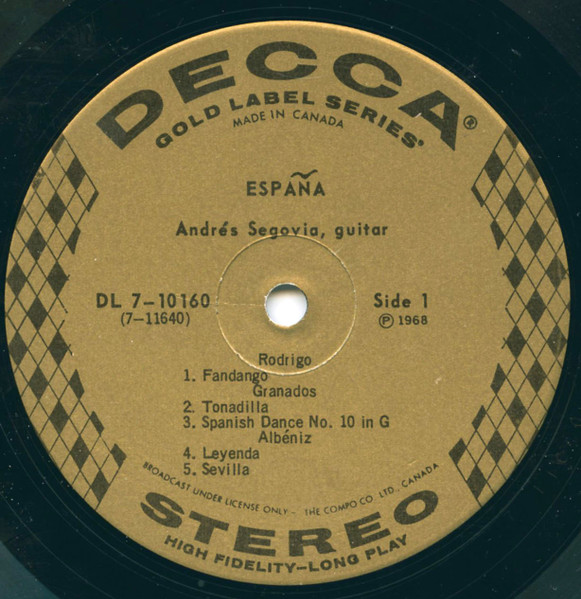 Andrés Segovia - España | Decca (DL 7-10160) - 3