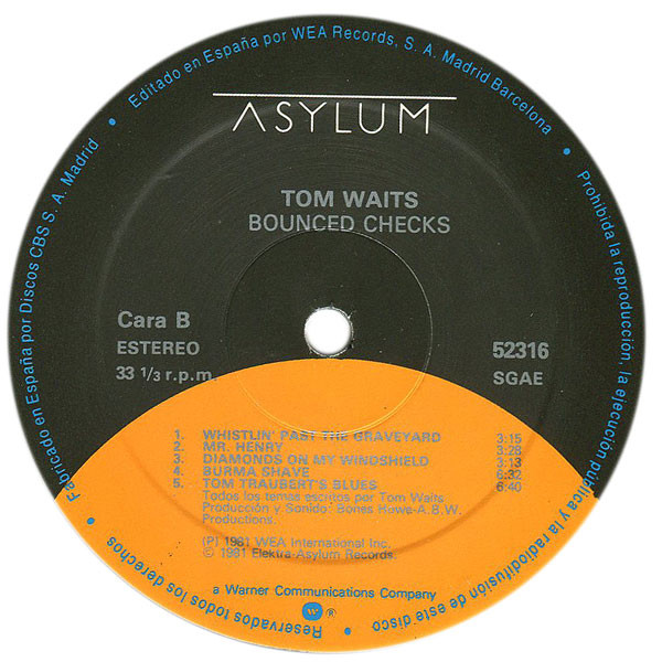 Tom Waits - Bounced Checks | Asylum Records (52316) - 3 Tom Waits - Bounced Checks | Asylum Records (52316) - 3