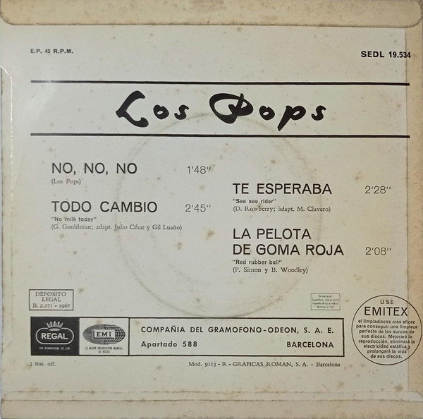 Los Pops - No, No, No | Regal (SEDL 19.534) - 3