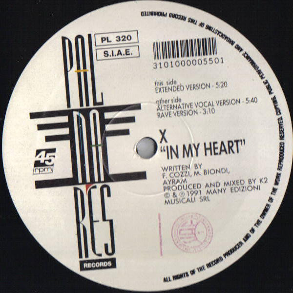 X - In My Heart | Palmares Records (PL 320)