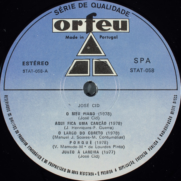 José Cid - O Meu Piano | Orfeu (STAT 058) - 3 José Cid - O Meu Piano | Orfeu (STAT 058) - 3