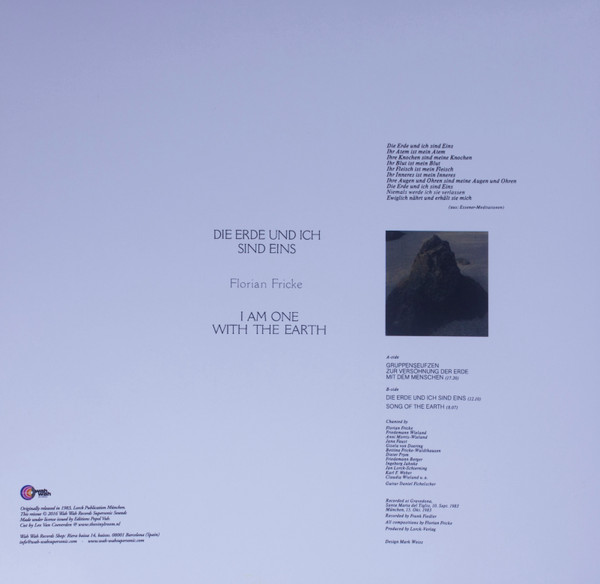 Florian Fricke - Die Erde Und Ich Sind Eins = I Am One With The Earth | Wah Wah Records (LPS190) - 2