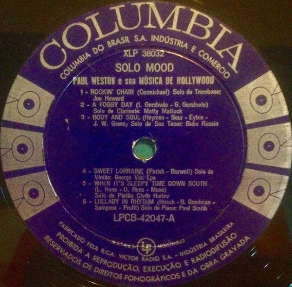 Paul Weston And His Music From Hollywood - Solo Mood | Columbia (LPCB-42047) - 3