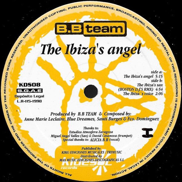 B.B. Team - The Ibiza's Angel | Kidesol Records (KDS 008) - 2