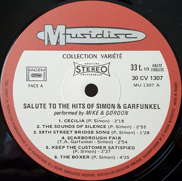 Mike & Gordon - Salute To The Hits Of Simon & Garfunkel | Musidisc (30 CV 1307) - 3