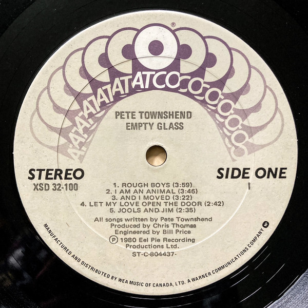 Pete Townshend - Empty Glass | ATCO Records (XSD 32-100) - 3 Pete Townshend - Empty Glass | ATCO Records (XSD 32-100) - 3