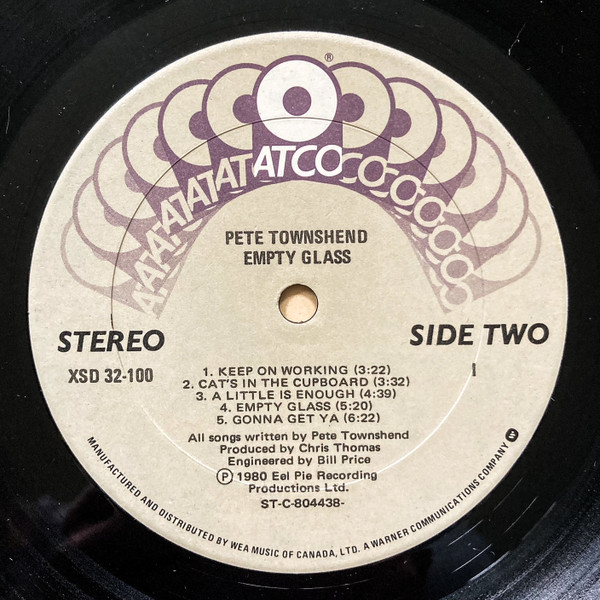 Pete Townshend - Empty Glass | ATCO Records (XSD 32-100) - 4 Pete Townshend - Empty Glass | ATCO Records (XSD 32-100) - 4